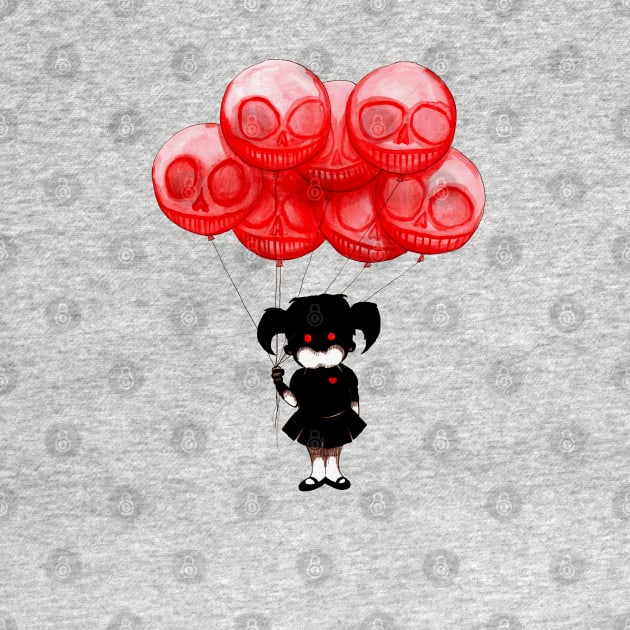 Creepy Girl Skeleton Balloons by LVBart